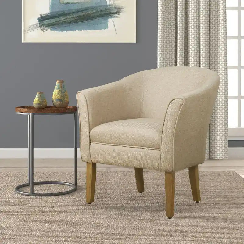 Fauteuil d'appoint rembourré de style tonneau Kingswell de Porch & Den