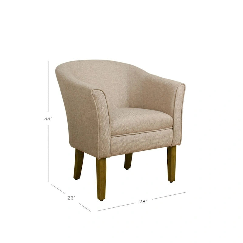 Fauteuil d'appoint rembourré de style tonneau Kingswell de Porch & Den