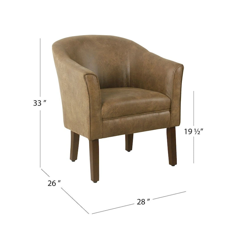 Fauteuil d'appoint rembourré de style tonneau Kingswell de Porch & Den