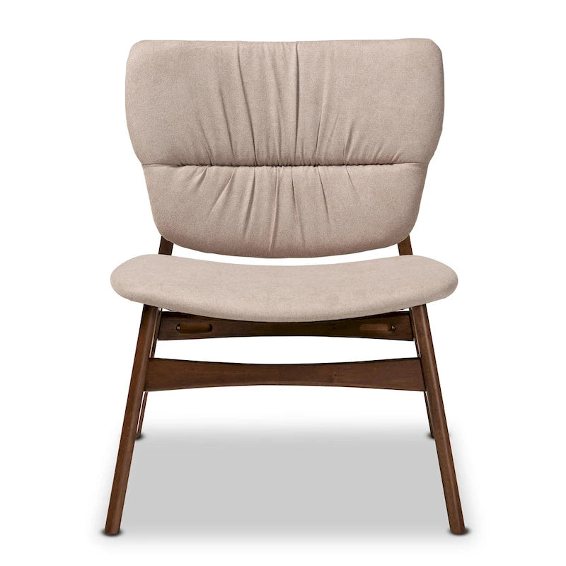 Fauteuil d'appoint Benito en tissu et bois de style moderne transitionnel du milieu du siècle