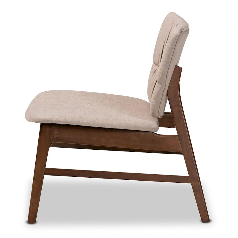 Fauteuil d'appoint Benito en tissu et bois de style moderne transitionnel du milieu du siècle