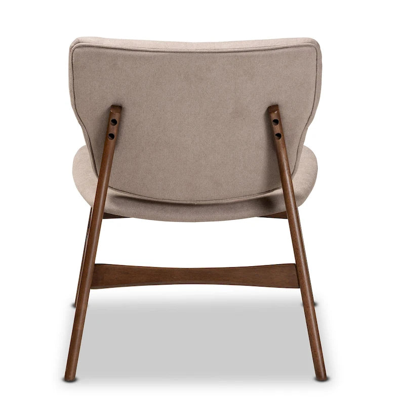 Fauteuil d'appoint Benito en tissu et bois de style moderne transitionnel du milieu du siècle
