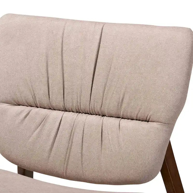 Fauteuil d'appoint Benito en tissu et bois de style moderne transitionnel du milieu du siècle