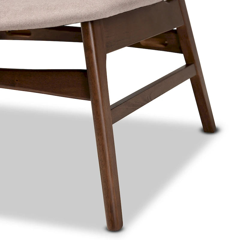 Fauteuil d'appoint Benito en tissu et bois de style moderne transitionnel du milieu du siècle