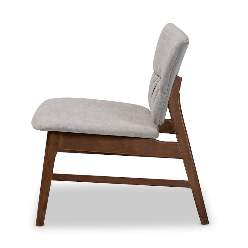 Fauteuil d'appoint Benito en tissu et bois de style moderne transitionnel du milieu du siècle