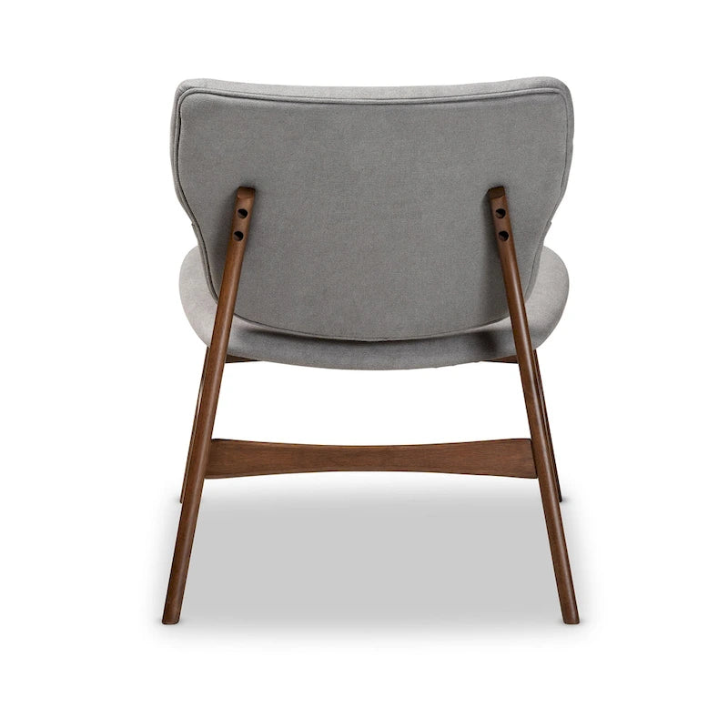 Fauteuil d'appoint Benito en tissu et bois de style moderne transitionnel du milieu du siècle