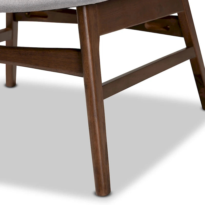 Fauteuil d'appoint Benito en tissu et bois de style moderne transitionnel du milieu du siècle