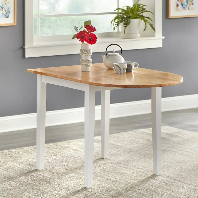 Table de salle à manger à abattants en bois massif « Simple Living Country Cottage »