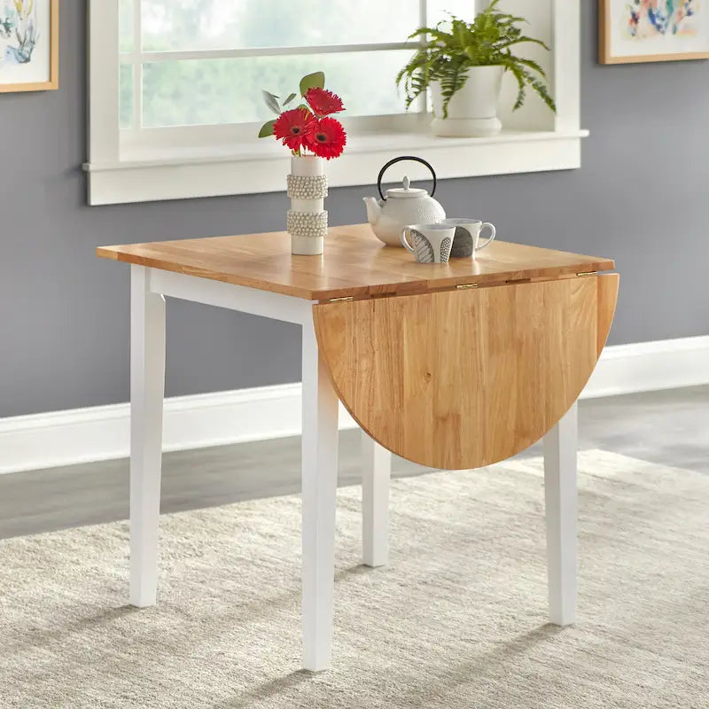 Table de salle à manger à abattants en bois massif « Simple Living Country Cottage »