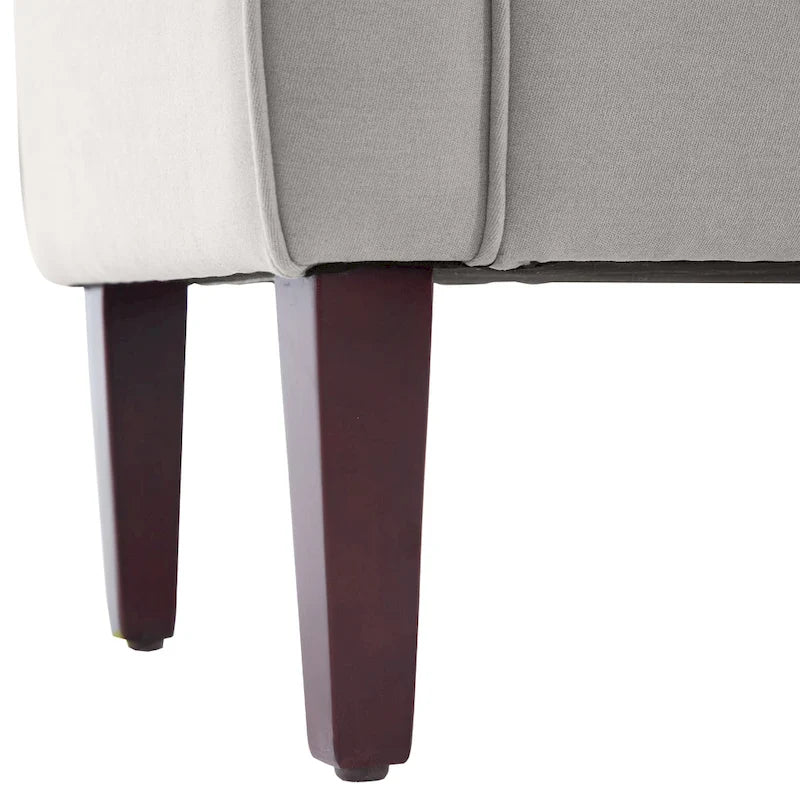 Banc ottoman de rangement en tissu avec accoudoirs et pieds en bois massif, 48 po L x 18 po P x 23 po H