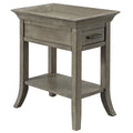 Table d'appoint Leick Home à un tiroir, bord de plateau, cerisier traditionnel, avec étagère