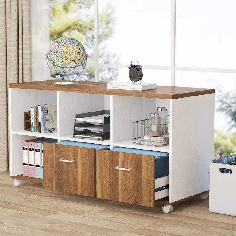 Bureau d'ordinateur en L de 63 pouces avec meuble de classement latéral de 47 pouces, ensemble de meubles de bureau pour la maison, bureau de direction