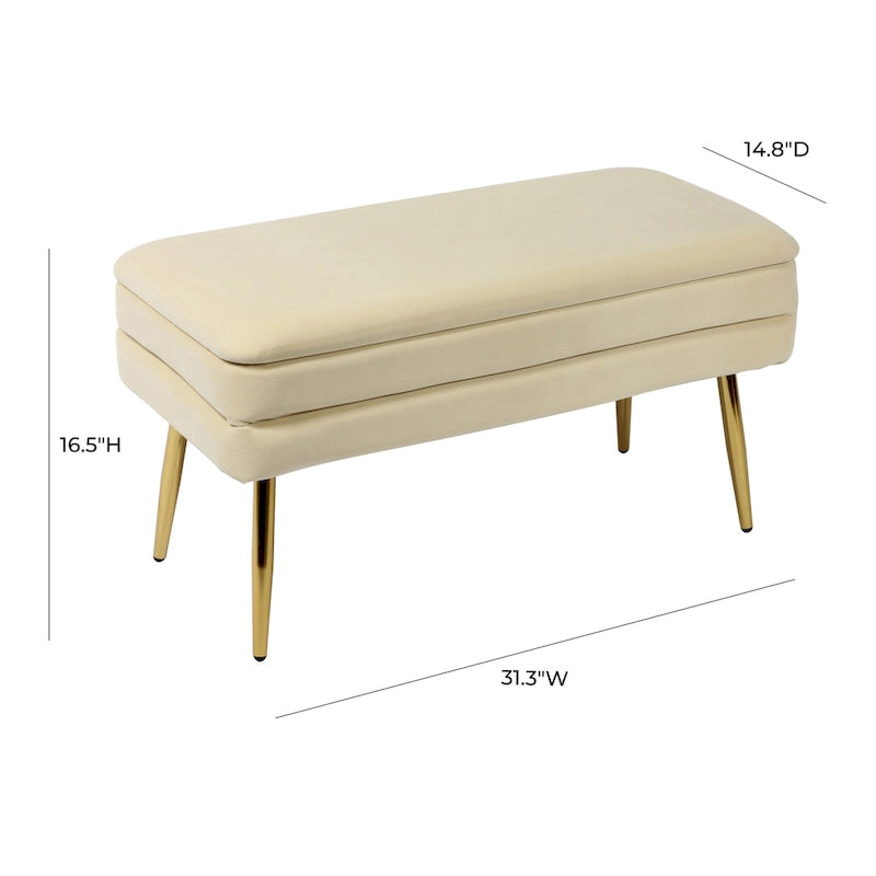 Banc de rangement Ziva Cream