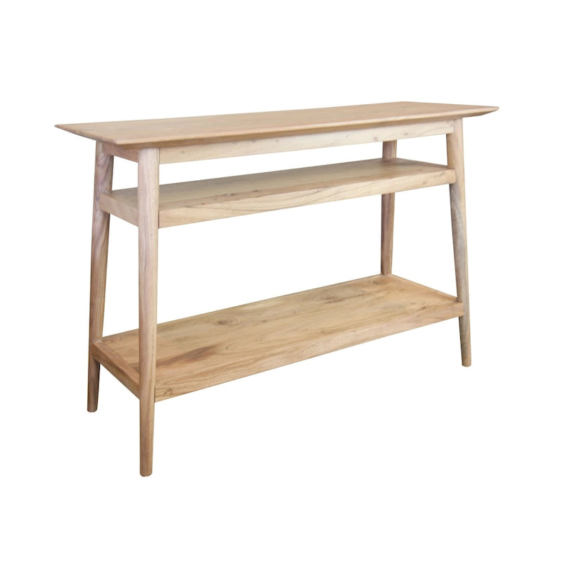 Console en acacia massif avec 2 étagères