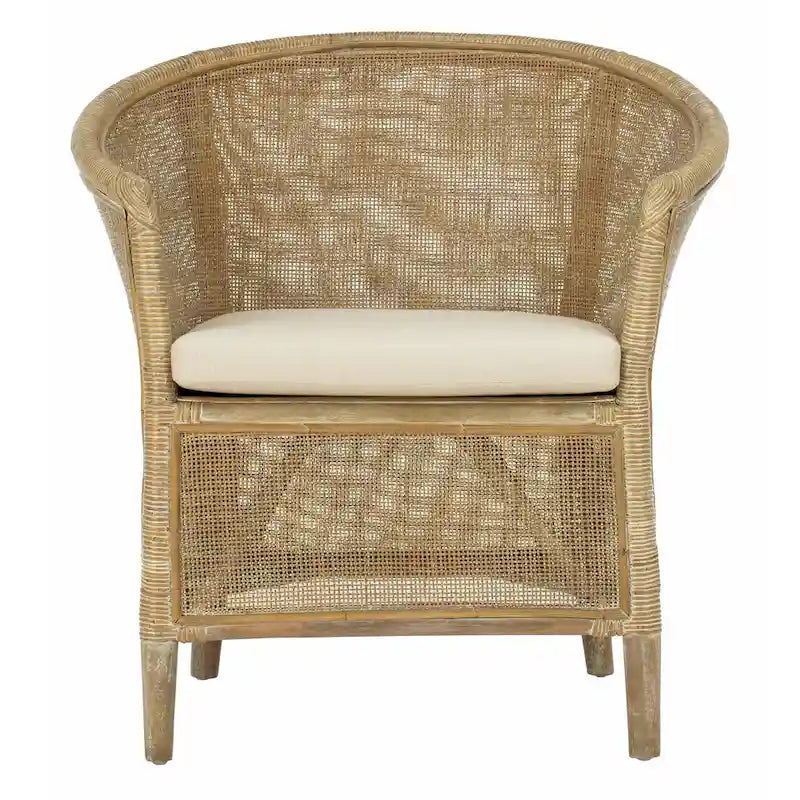 SAFAVIEH Fauteuil en rotin Basilina délavé - 31,5 x 29,9 x 25,6 - 30Lx26Px32H