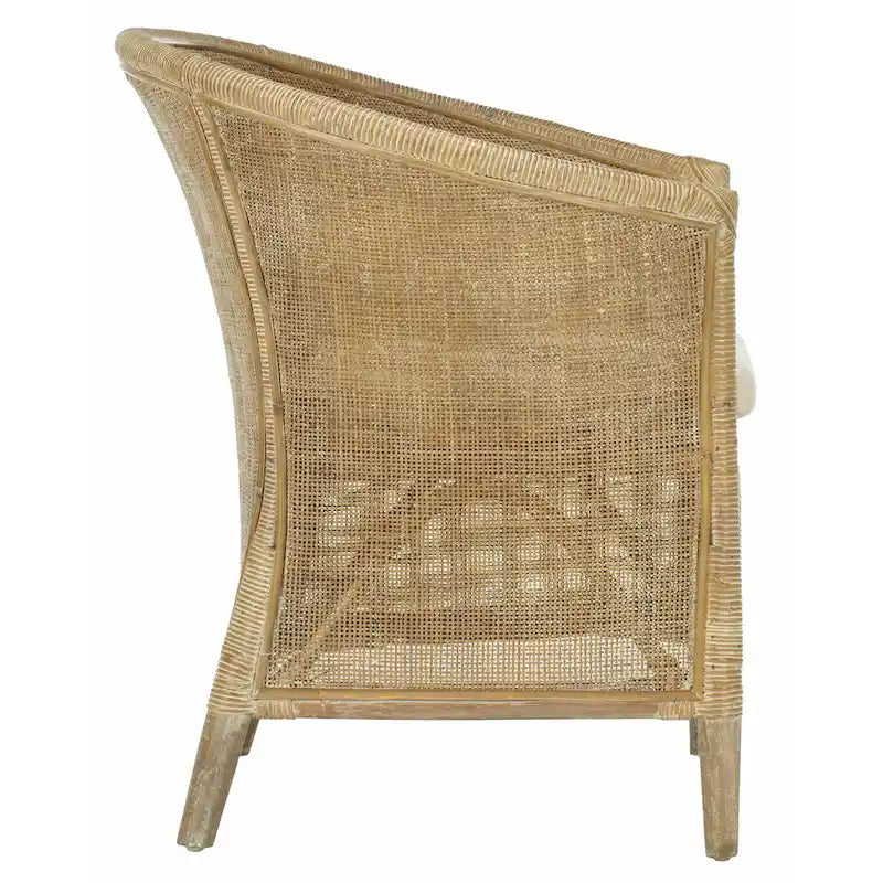 SAFAVIEH Fauteuil en rotin Basilina délavé - 31,5 x 29,9 x 25,6 - 30Lx26Px32H