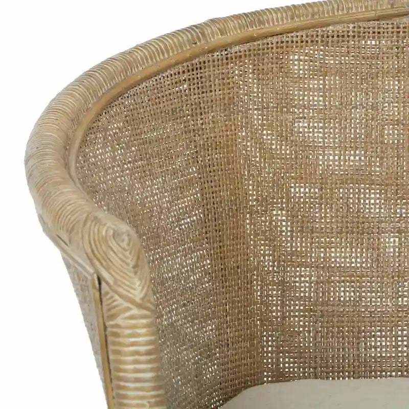 SAFAVIEH Fauteuil en rotin Basilina délavé - 31,5 x 29,9 x 25,6 - 30Lx26Px32H