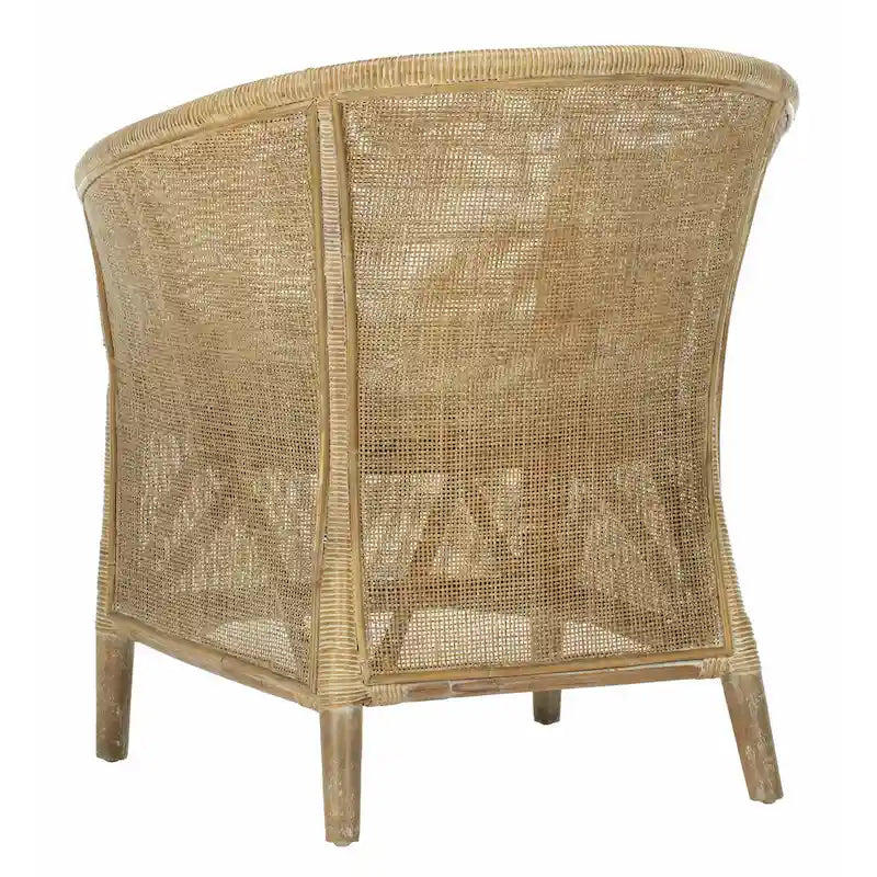 SAFAVIEH Fauteuil en rotin Basilina délavé - 31,5 x 29,9 x 25,6 - 30Lx26Px32H