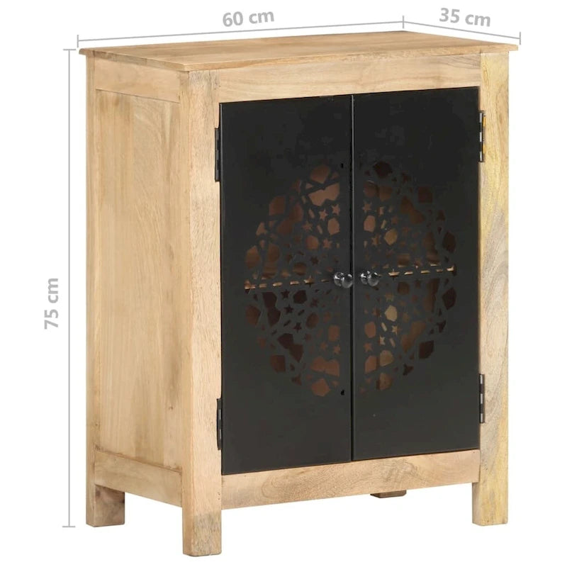 Buffet 2 portes en bois de manguier massif marron