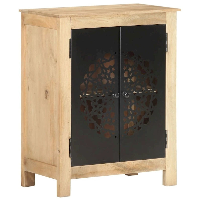 Buffet 2 portes en bois de manguier massif marron
