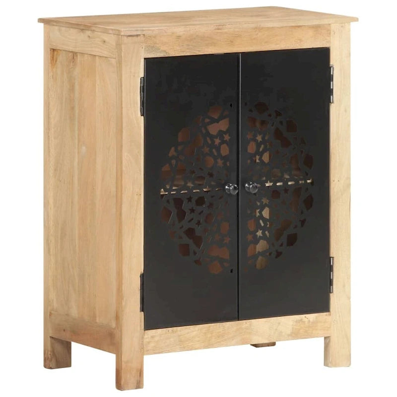 Buffet 2 portes en bois de manguier massif marron