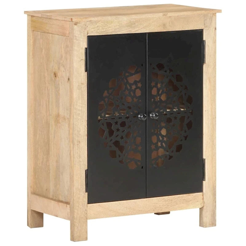 Buffet 2 portes en bois de manguier massif marron