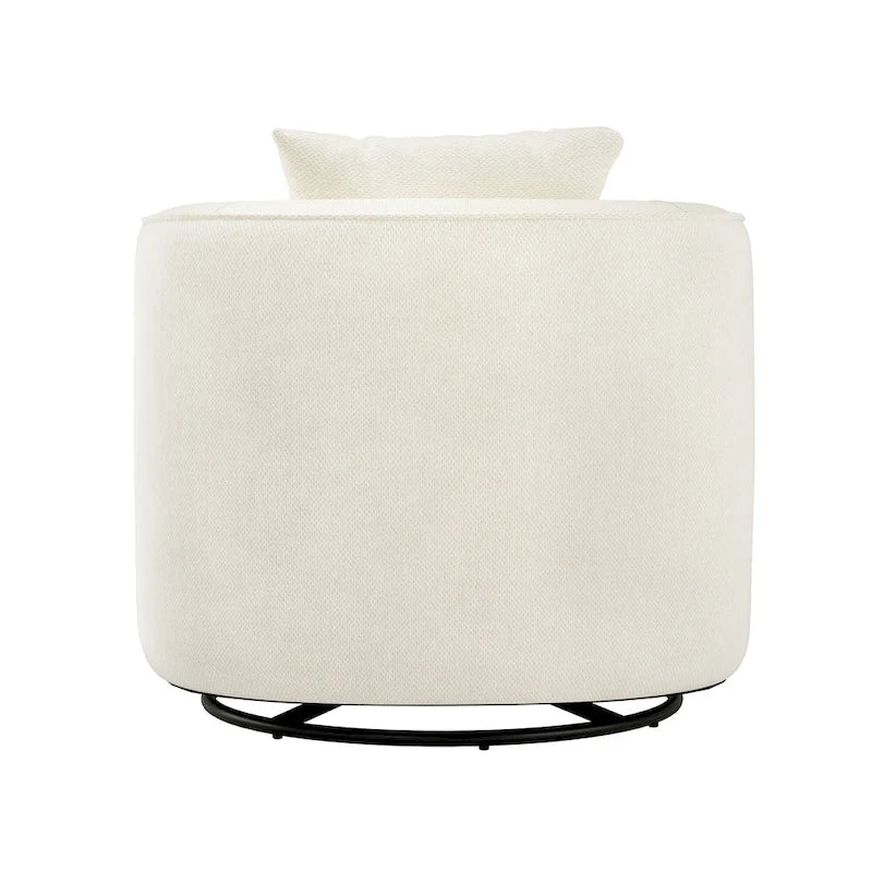 LUE BONA Fauteuil pivotant en tissu mélangé, fauteuil club rembourré moderne pour salon