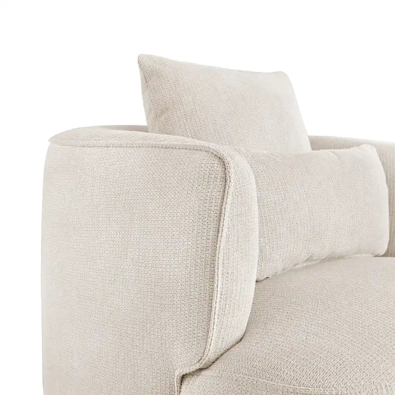 LUE BONA Fauteuil pivotant en tissu mélangé, fauteuil club rembourré moderne pour salon