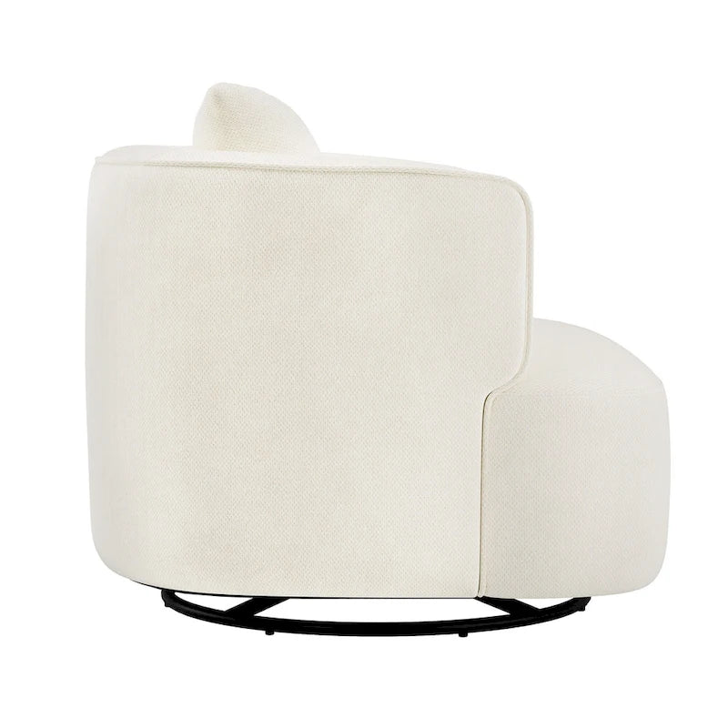 LUE BONA Fauteuil pivotant en tissu mélangé, fauteuil club rembourré moderne pour salon