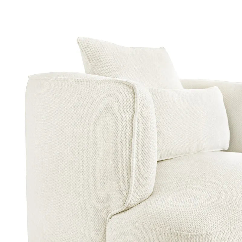 LUE BONA Fauteuil pivotant en tissu mélangé, fauteuil club rembourré moderne pour salon