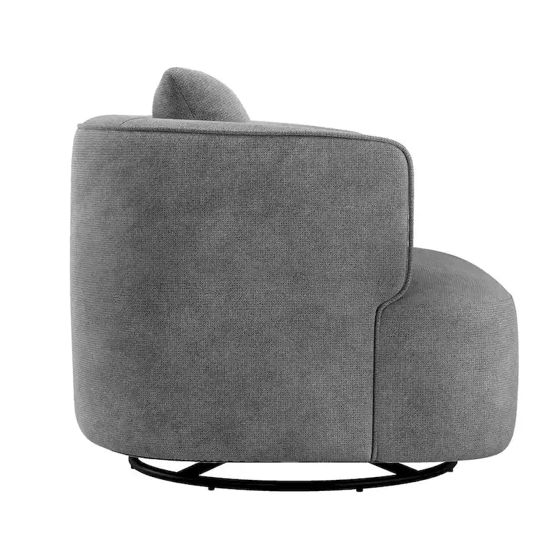 LUE BONA Fauteuil pivotant en tissu mélangé, fauteuil club rembourré moderne pour salon
