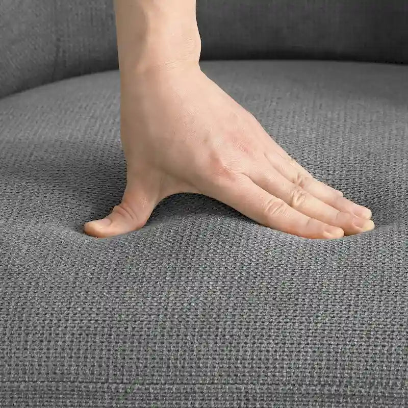 LUE BONA Fauteuil pivotant en tissu mélangé, fauteuil club rembourré moderne pour salon