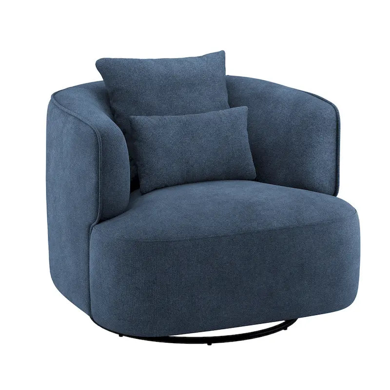 LUE BONA Fauteuil pivotant en tissu mélangé, fauteuil club rembourré moderne pour salon