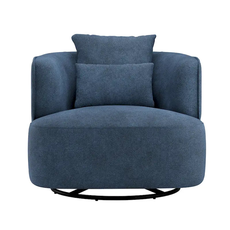 LUE BONA Fauteuil pivotant en tissu mélangé, fauteuil club rembourré moderne pour salon