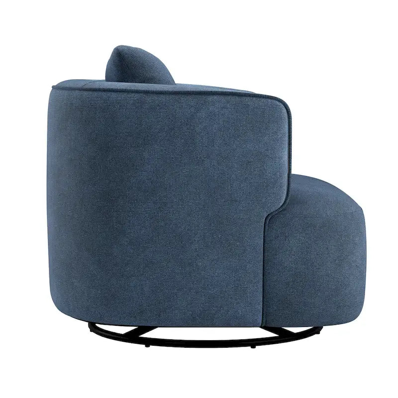 LUE BONA Fauteuil pivotant en tissu mélangé, fauteuil club rembourré moderne pour salon