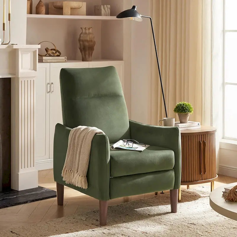 Fauteuil inclinable à pousser | 3 positions | Siège unique | Taupe / Marron / Vert