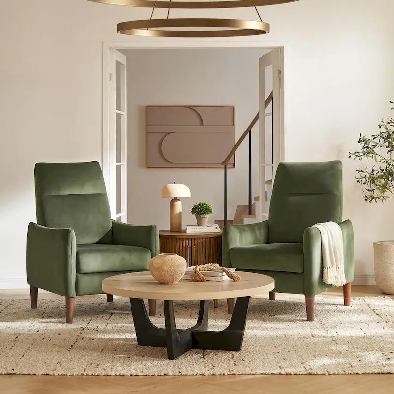 Fauteuil inclinable à pousser | 3 positions | Siège unique | Taupe / Marron / Vert