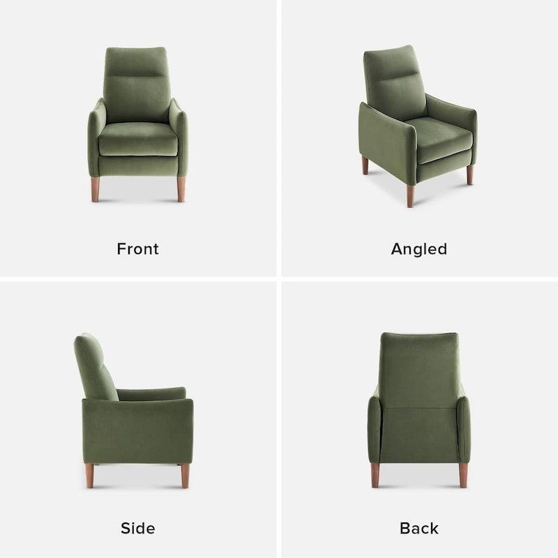 Fauteuil inclinable à pousser | 3 positions | Siège unique | Taupe / Marron / Vert
