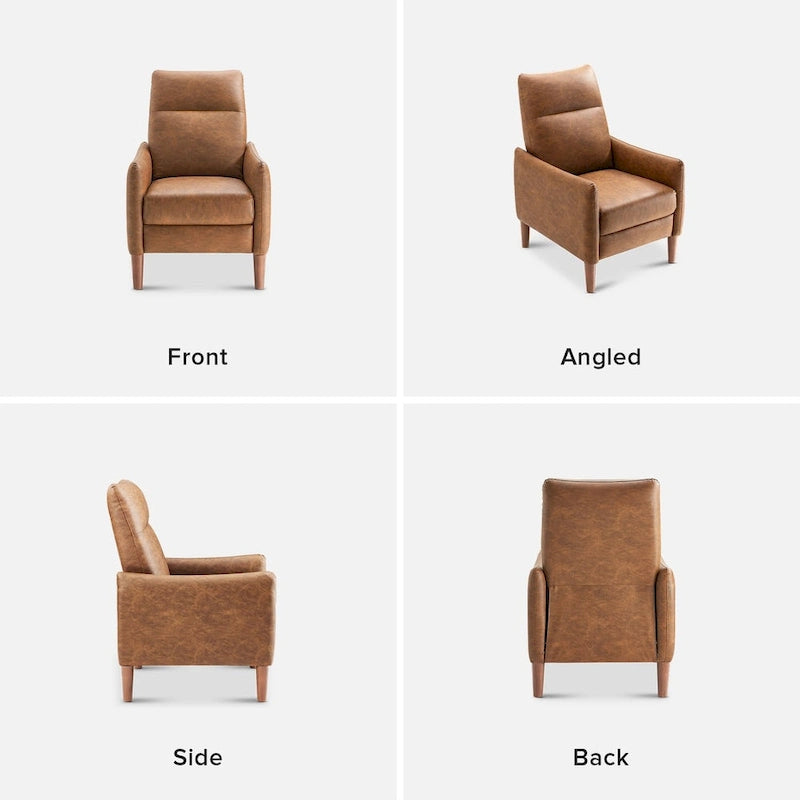 Fauteuil inclinable à pousser | 3 positions | Siège unique | Taupe / Marron / Vert