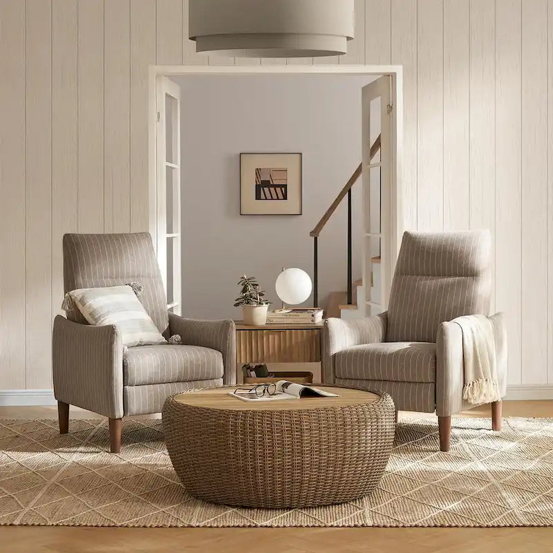 Fauteuil inclinable à pousser | 3 positions | Siège unique | Taupe / Marron / Vert