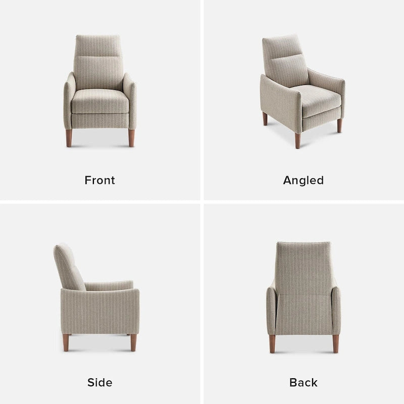 Fauteuil inclinable à pousser | 3 positions | Siège unique | Taupe / Marron / Vert