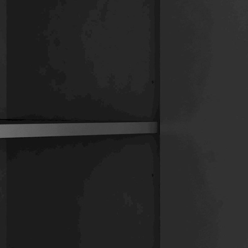 Buffet cannelé, Noir / Blanc – Étagères réglables