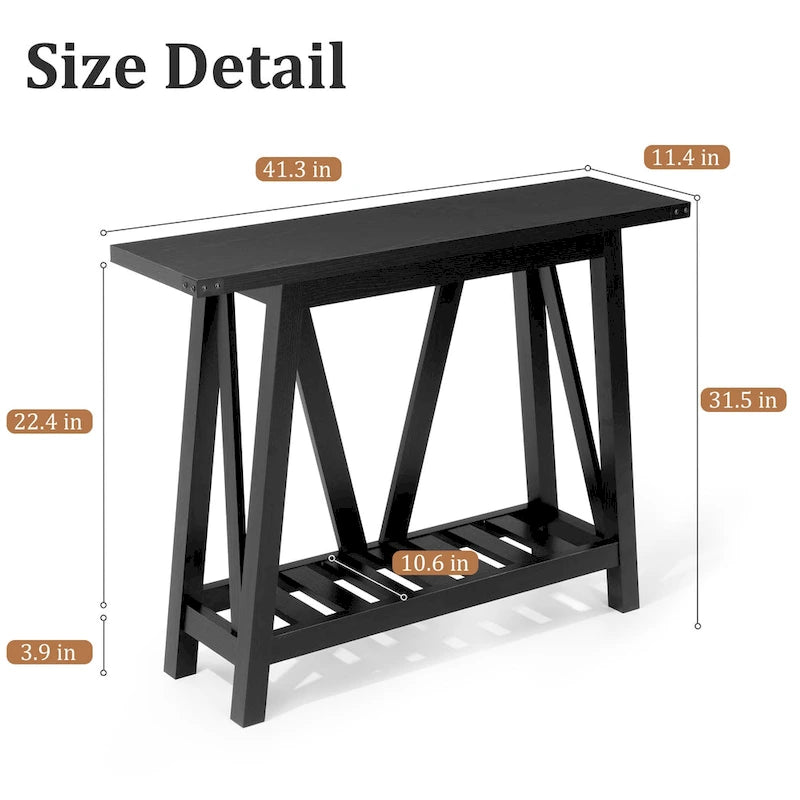 Table Console VredHom avec Étagère de Rangement