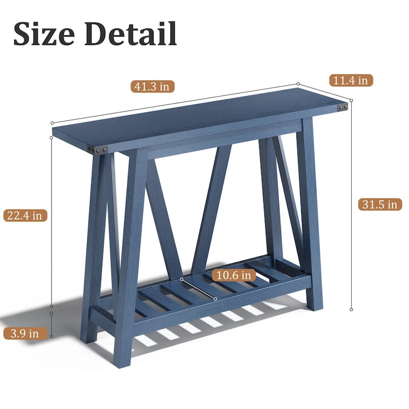 Table Console VredHom avec Étagère de Rangement