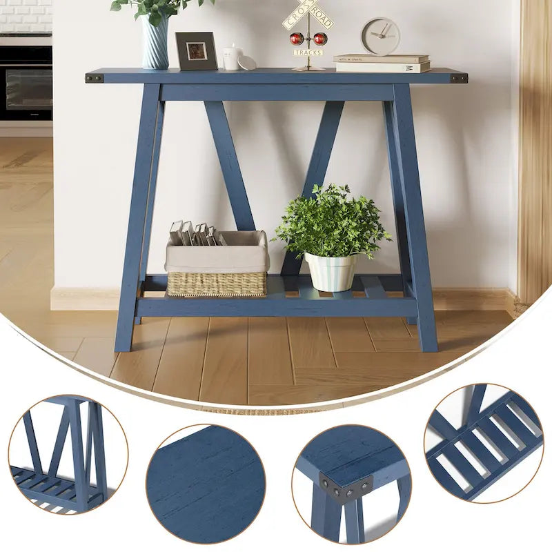 Table Console VredHom avec Étagère de Rangement