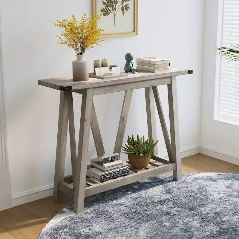 Table Console VredHom avec Étagère de Rangement
