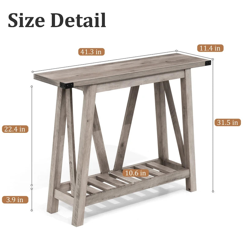 Table Console VredHom avec Étagère de Rangement