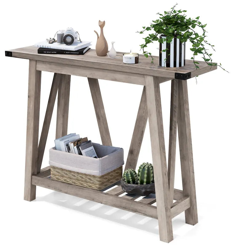 Table Console VredHom avec Étagère de Rangement