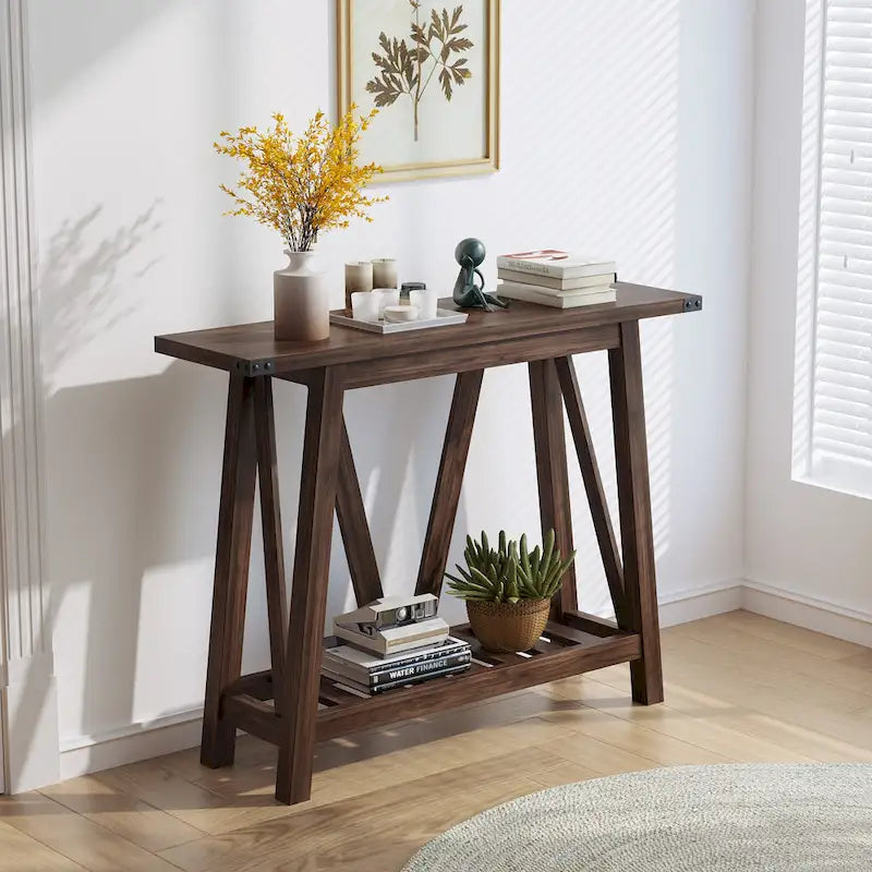 Table Console VredHom avec Étagère de Rangement