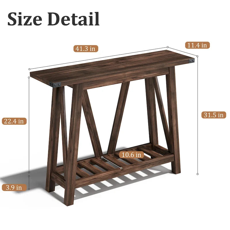 Table Console VredHom avec Étagère de Rangement